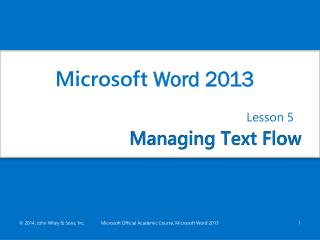 Managing Text Flow