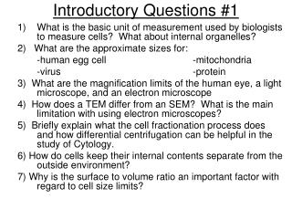 Introductory Questions #1