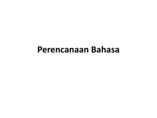 Perencanaan Bahasa