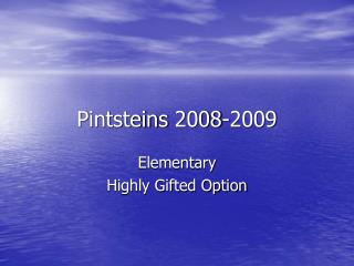Pintsteins 2008-2009