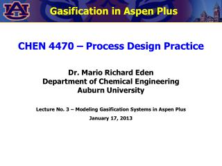 CHEN 4470 – Process Design Practice