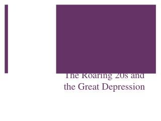 From Boom to Bust: The Roaring 20s and the Great Depression