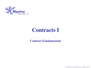 Contracts I