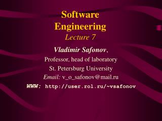 Software Engineering Lecture 7