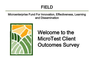 FIELD Microenterprise Fund For Innovation, Effectiveness, Learning and Dissemination