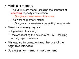 Models of memory