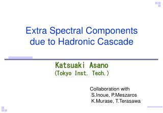 Extra Spectral Components due to Hadronic Cascade