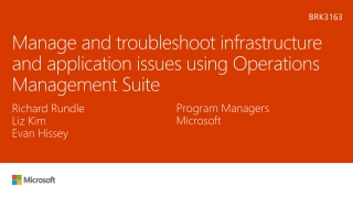 Manage and troubleshoot infrastructure and application issues using Operations Management Suite