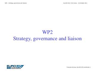 WP2 Strategy, governance and liaison