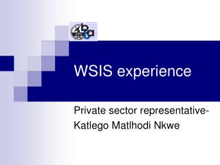 WSIS experience