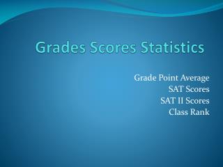 Grades Scores Statistics