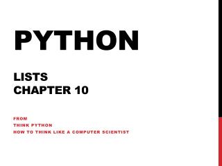 Python LISTS chapter 10