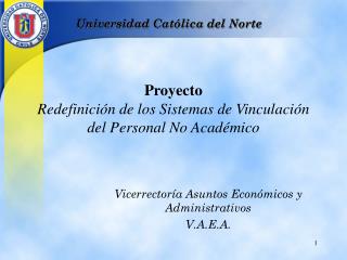 Proyecto Redefinición de los Sistema s de Vinculación del Personal No Académico