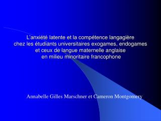 Annabelle Gilles Marschner et Cameron Montgomery