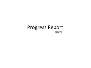 Progress Report