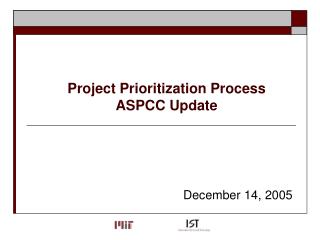 Project Prioritization Process ASPCC Update