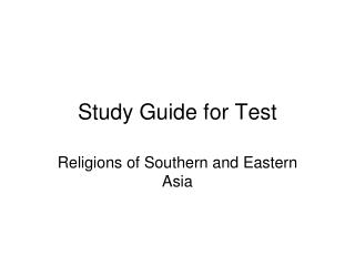 Study Guide for Test