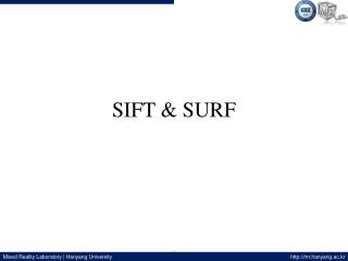 SIFT &amp; SURF