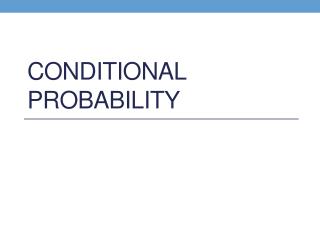 Conditional Probability