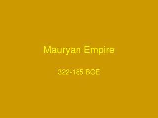 Mauryan Empire