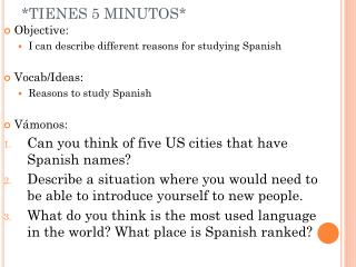 *TIENES 5 MINUTOS*