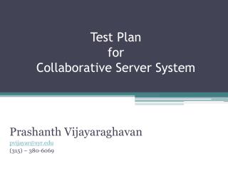 Test Plan for Collaborative Server System