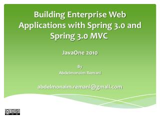 Building Enterprise Web Applications with Spring 3.0 and Spring 3.0 MVC
