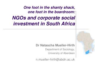 Dr Natascha Mueller-Hirth Department of Sociology, University of Aberdeen