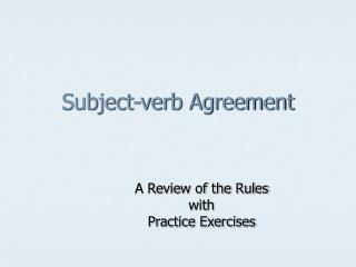 Subject-verb Agreement