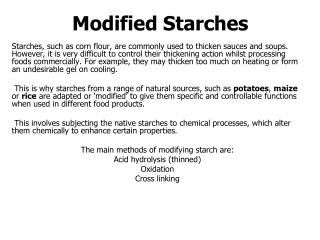 Modified Starches