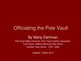 Officiating the Pole Vault