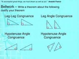 Bellwork – Write a theorem about the following Justify your theorem
