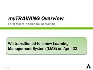 myTRAINING Overview