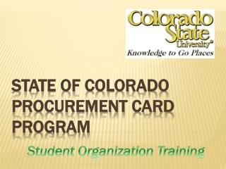 State of Colorado procurement card program