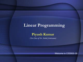 Linear Programming