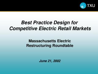 Massachusetts Electric Restructuring Roundtable