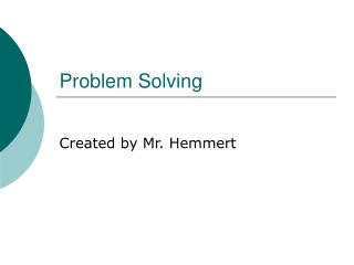 Problem Solving