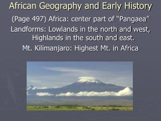 African Geography and Early History