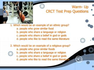 Warm- Up CRCT Test Prep Questions