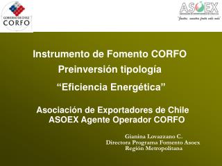 Asociación de Exportadores de Chile ASOEX Agente Operador CORFO