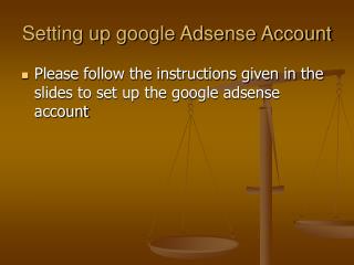 Setting up google Adsense Account