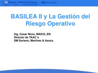 BASILEA II y La Gestión del Riesgo Operativo