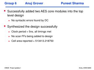 Group 6 Anuj Grover		Puneet Sharma