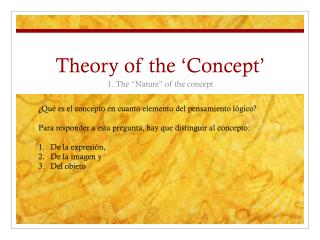 Theory of the ‘Concept’