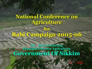 National Conference on Agriculture for Rabi Campaign 2005-06 By: Mr.S.K.Gurung Principal Director Agriculture Governm