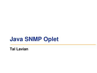 Java SNMP Oplet