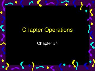 Chapter Operations