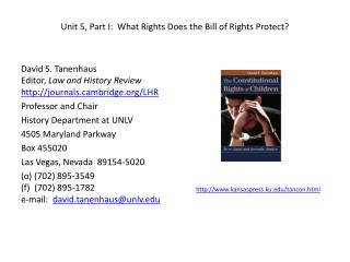 Unit 5, Part I: What Rights Does the Bill of Rights Protect?