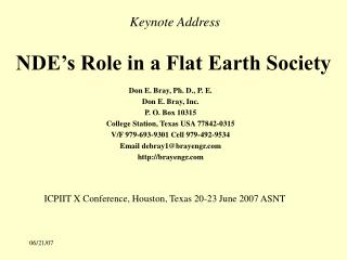 NDE’s Role in a Flat Earth Society