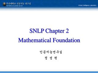 SNLP Chapter 2 Mathematical Foundation